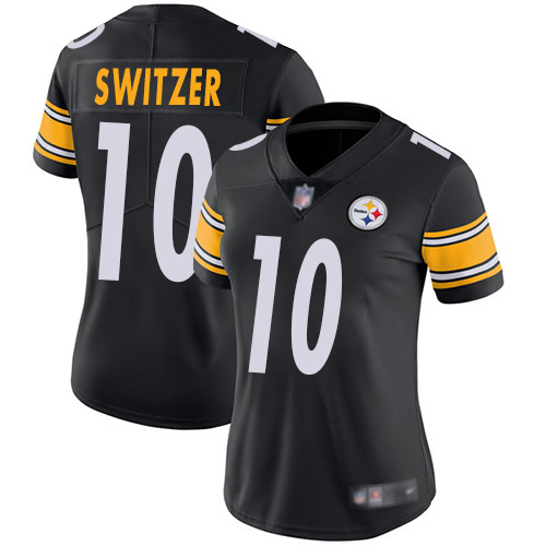 Women Pittsburgh Steelers Football #10 Limited Black Ryan Switzer Home Vapor Untouchable Nike NFL Jersey->women nfl jersey->Women Jersey